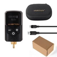 Tattoo Power Supply - Ambition Kuark Mini Wireless Portable RCA Tattoo 2400mAh Lithium Battery Pack with LED Digital Display for Rotary Tattoo Machine - Image 5