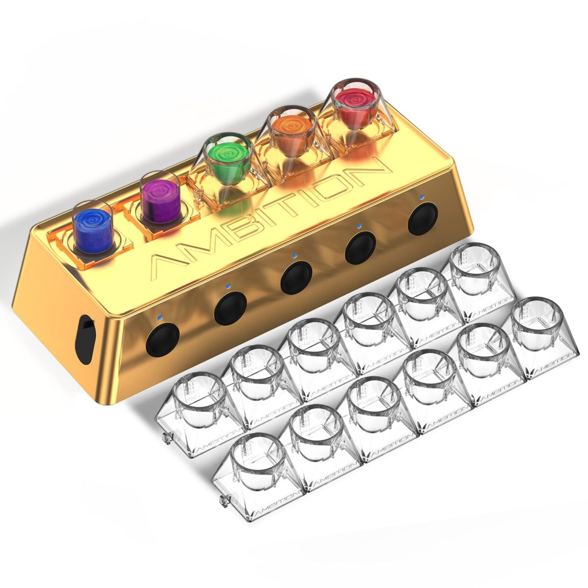 Tattoo Ink Mixer - Ambition A1 Wireless Colorant Mixer IP53 Waterproof 2400 mAh Battery Lab Vortex Mixer with 12pcs Color Cups, 200pcs Mixing Magnet Sticks for Tattoo Artists - Image 2