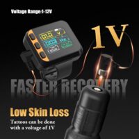 Tattoo Power Supply - Ambition S2 Touch Screen Tattoo Battery Wristband,1600mAh Portable Supply RCA Tattoo with LCD Touch Display Lithium Battery for Rotary Tattoo - Image 4