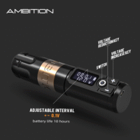 Ambition Soldier Rotary Battery Pen Tattoo Cartridge Machine with 2400mAh Wireless Power Japan Coreless Motor Digital LED Display Tattoo Equipment Supply for Professionals and Beginners Tattoo Artists - Image 2