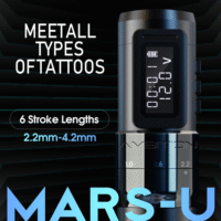 Ambition MARS-U Wireless Tattoo Machine with Adjustable Stroke - Rotary Cartridge Tattoo Machine Pen with Extra 1800mAh Power Coreless Motor Digital LED Display for Professional Tattoo Artist - Image 4