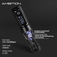 Ambition Soldier Rotary Battery Pen Tattoo Cartridge Machine with 2400mAh Wireless Power Japan Coreless Motor Digital LED Display Tattoo Equipment Supply for Professionals and Beginners Tattoo Artists - Image 7
