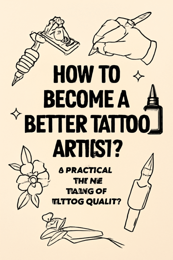 Tattoo artist practicing skills to improve tattoo quality – guide cover