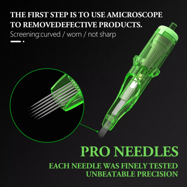 20pcs/ink cartridge tattoo needle rl/rm round bush disposable safety tattoo needle 0.35mm safety tattoo needle supplies