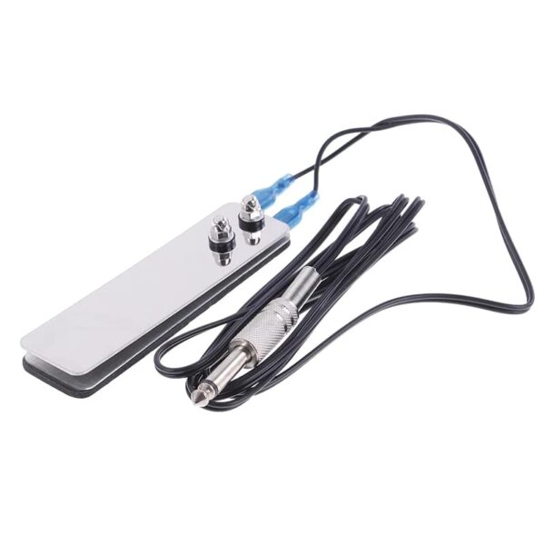 Stainless steel tattoo foot pedal switch with cable and plug for tattoo machine control