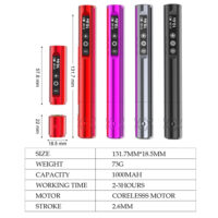 professional wireless tattoo pen machine adjustable grip, digital display