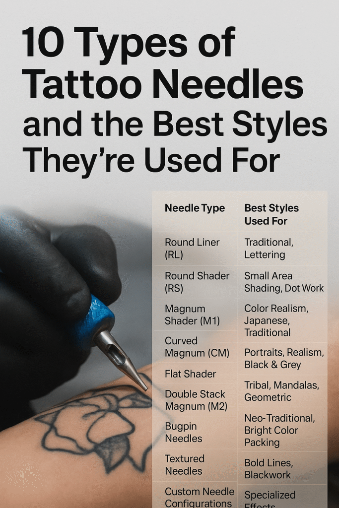 10 types of tattoo needles and their best tattoo style uses – professional tattoo supply guide