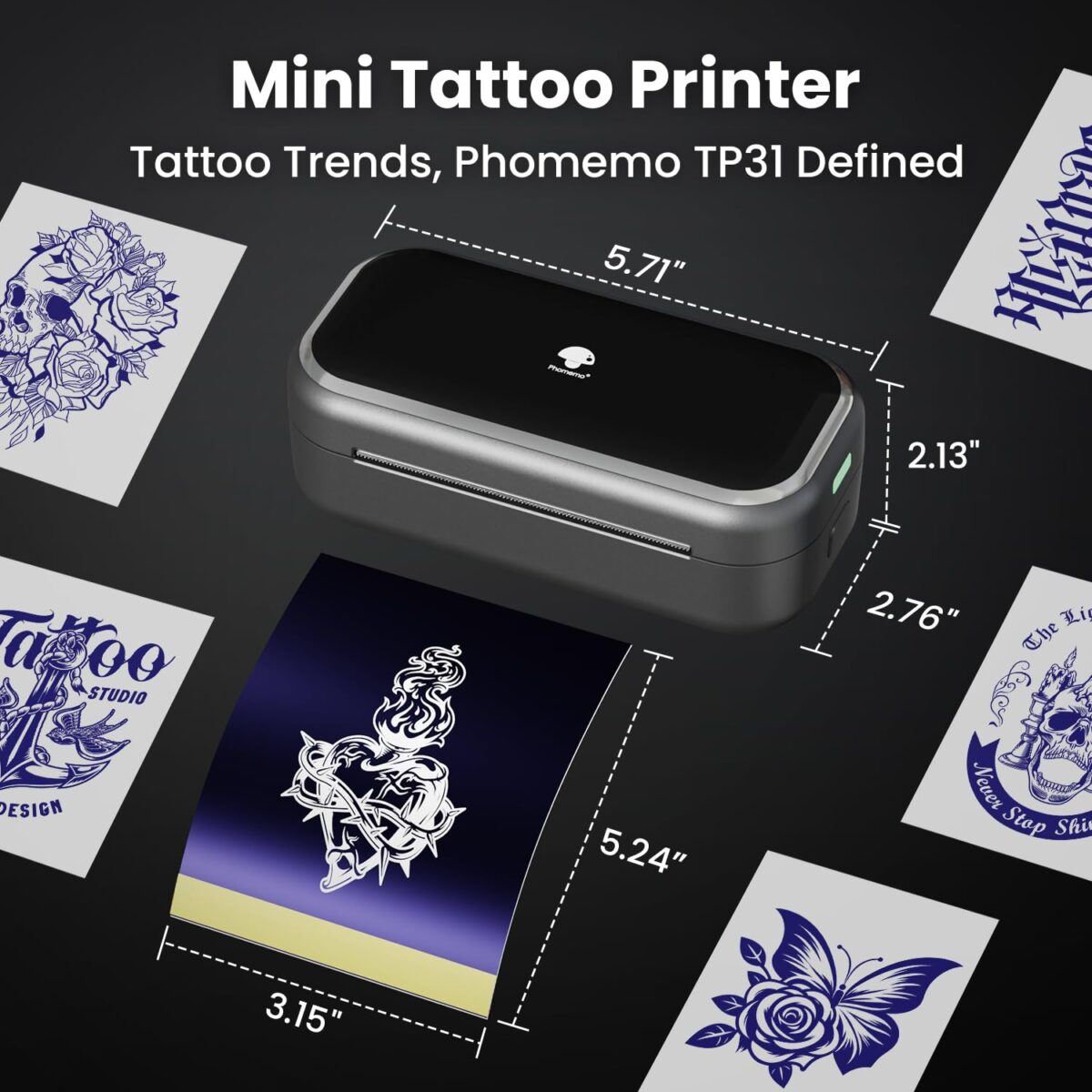 mini tattoo stencil printer bluetooth, portable, high precision for tattoo artists