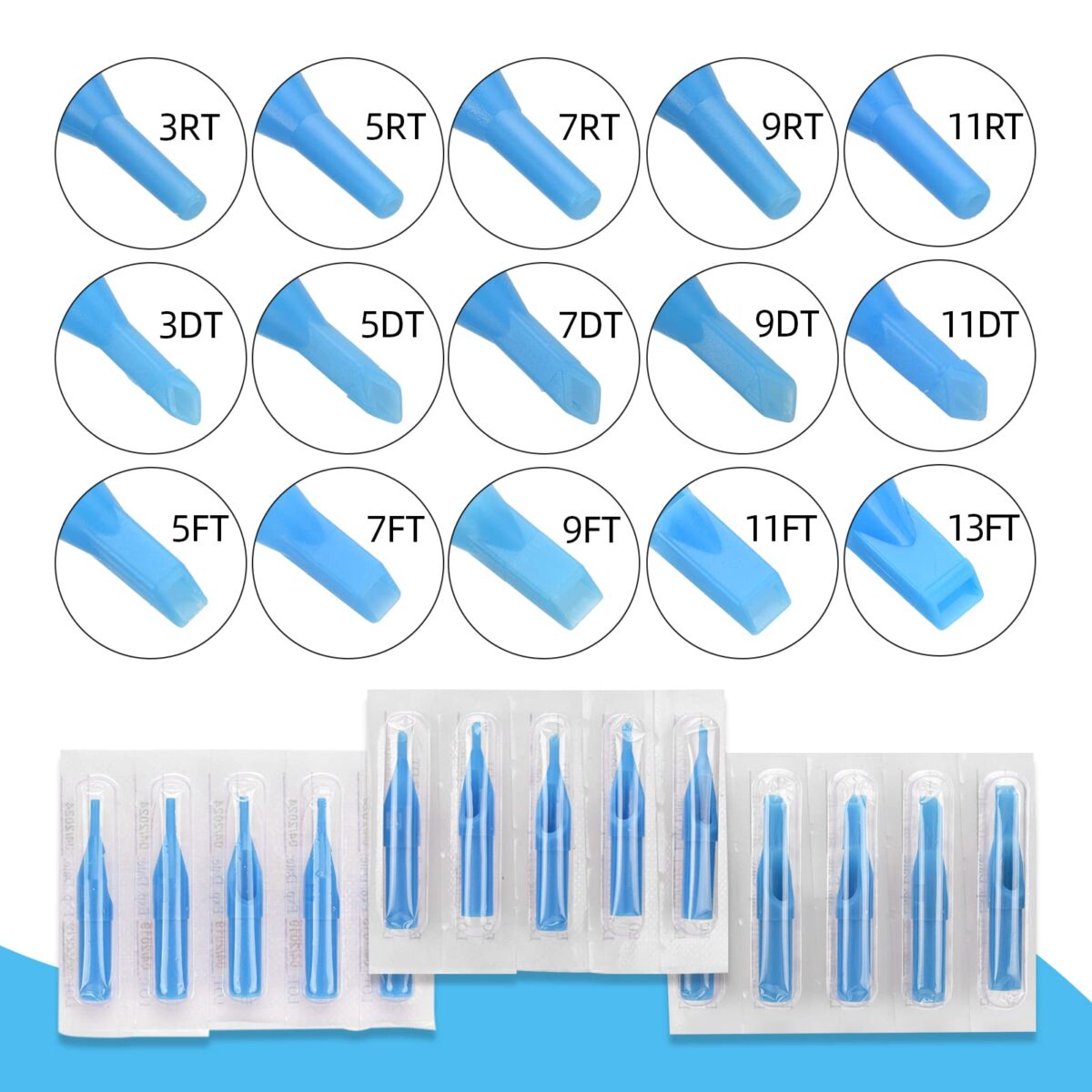 50pcs/box tattoo tips disposable sterile tattoo nozzles for tattoo machine