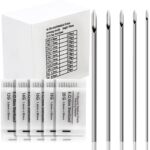 Stainless steel sterilized piercing needles in multi-gauge sizes (16G, 18G) for ear, nose, body piercing