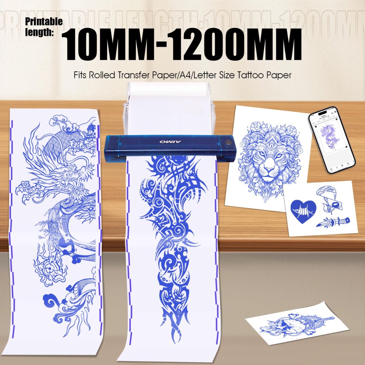 portable tattoo stencil printer bluetooth, high definition, easy operation