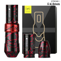 flux max wireless tattoo machine pen (4.0mm stroke, 2 batteries, coreless motor)