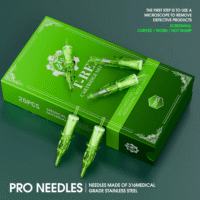 20pcs/ink cartridge tattoo needle rl/rm round bush disposable safety tattoo needle 0.35mm safety tattoo needle supplies