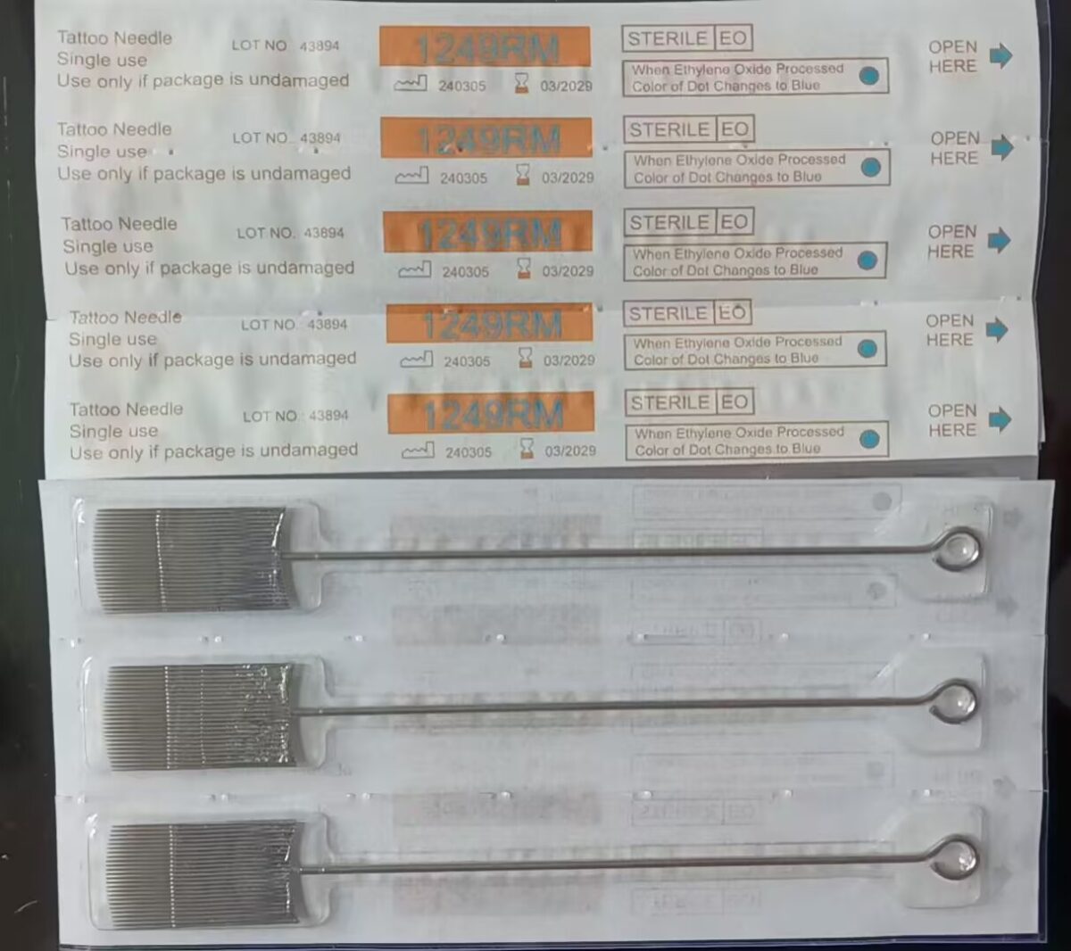 304 medical grade stainless steel 0.3mm/0.35mm rm disposable tattoo needles 30pcs/box, individual sterile packaging, fda approved, sharp & durable for tattoo machines, hypoallergenic