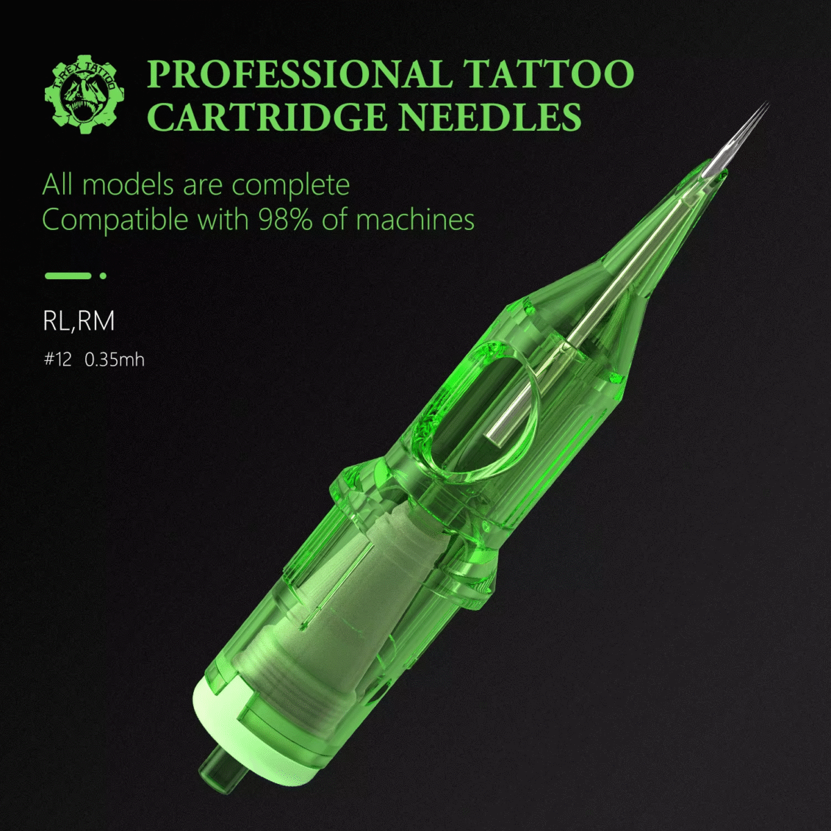 20pcs/ink cartridge tattoo needle rl/rm round bush disposable safety tattoo needle 0.35mm safety tattoo needle supplies