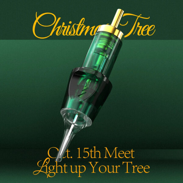 10pcs/box tattoo cartridges needles green christmas tree boutique disposable sterile safety needles for tattoo machine supplies