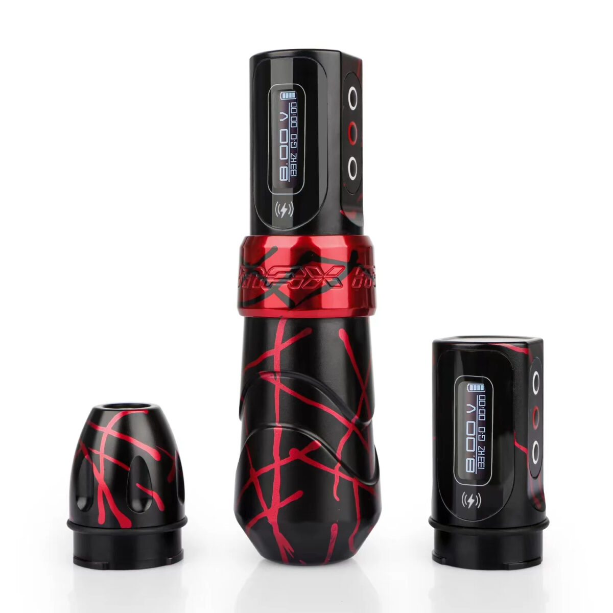flux max wireless tattoo machine pen (4.0mm stroke, 2 batteries, coreless motor)