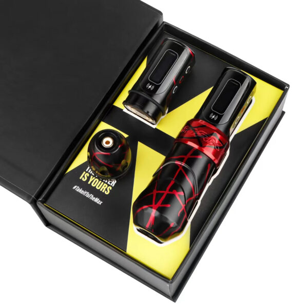 flux max wireless tattoo machine pen (4.0mm stroke, 2 batteries, coreless motor)