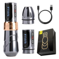 flux max wireless tattoo machine pen (4.0mm stroke, 2 batteries, coreless motor)