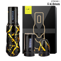 flux max wireless tattoo machine pen (4.0mm stroke, 2 batteries, coreless motor)