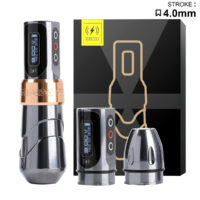 flux max wireless tattoo machine pen (4.0mm stroke, 2 batteries, coreless motor)