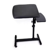 Tattoo Arm Rest with Adjustable Height and Side Tray - Full View of Professional Tattoo Workstation