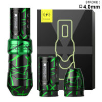 flux max wireless tattoo machine pen (4.0mm stroke, 2 batteries, coreless motor)