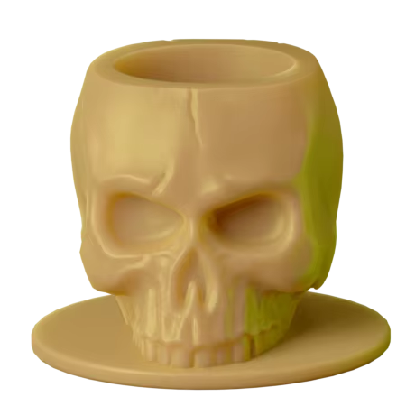 Silicone skull-shaped tattoo ink cups in vibrant colors, designed to protect needles and provide precision during tattooing.