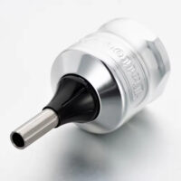 Professional Adjustable Aluminum Tattoo Grip for Cartridge Needles – Black & Silver