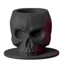 Silicone skull-shaped tattoo ink cups in vibrant colors, designed to protect needles and provide precision during tattooing.