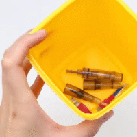 Multi-Color Tattoo Sharps Container Set - Red/Yellow/Blue Biohazard Needle Boxes