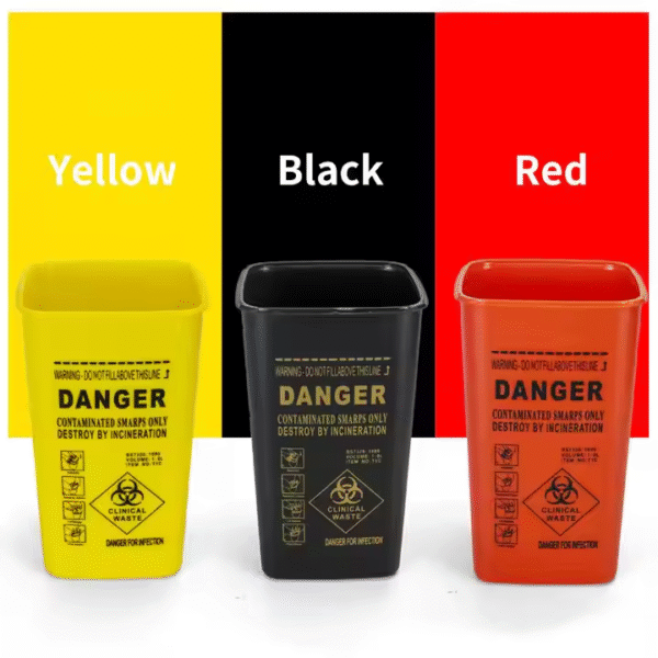 Multi-Color Tattoo Sharps Container Set - Red/Yellow/Blue Biohazard Needle Boxes