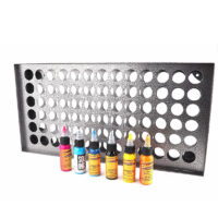 78-hole wall-mounted tattoo ink rack – metal ink bottle holder for tattoo studios and shops, fits 1oz & 2oz bottles, durable and easy to install.