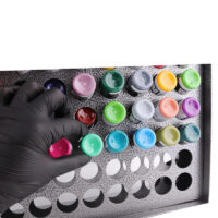 78-hole wall-mounted tattoo ink rack – metal ink bottle holder for tattoo studios and shops, fits 1oz & 2oz bottles, durable and easy to install.