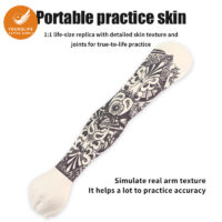 Realistic bendable silicone tattoo practice arm for training and apprentices