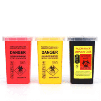 Multi-Color Tattoo Sharps Container Set - Red/Yellow/Blue Biohazard Needle Boxes