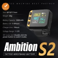 1600mAh wireless tattoo power supply with digital display for tattoo machines