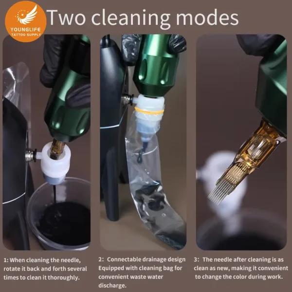 automatic tattoo needle cleaner – improve workflow & ink performance | wholesale available